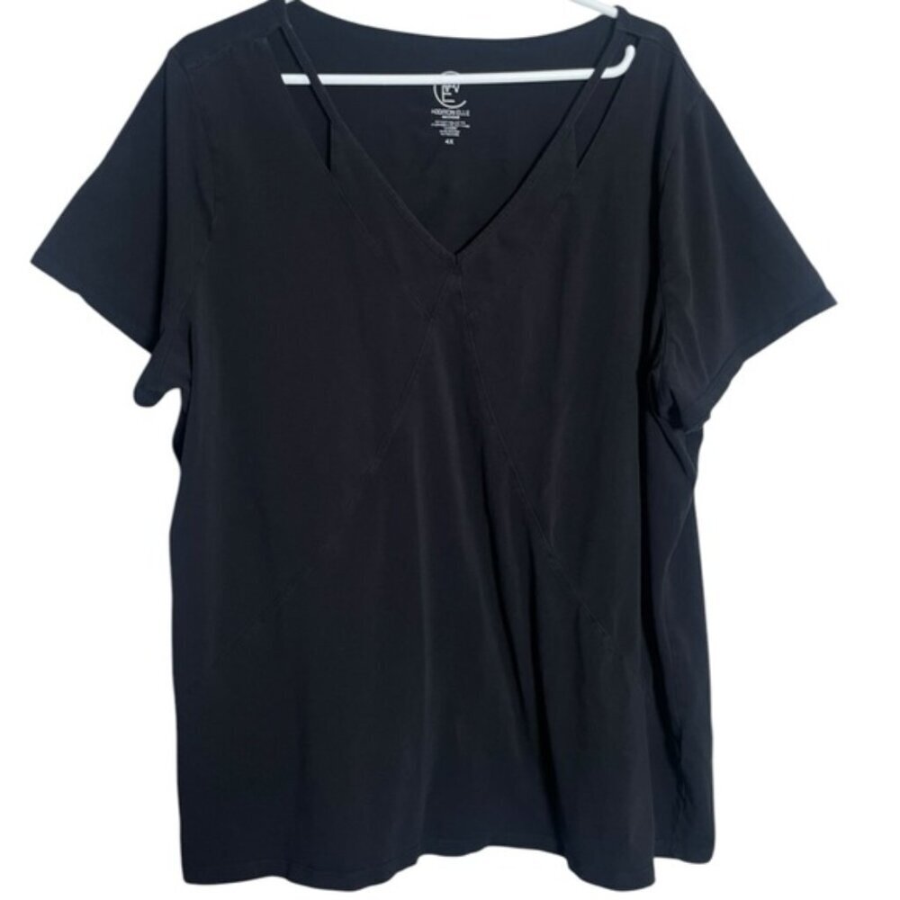 Addition Elle 4X Top Tshirt Black Basic Relaxed Fit Casual Comfy Cotton Stretchy
